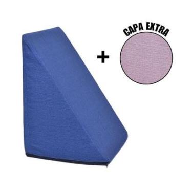Imagem de Almofada Triangular Encosto Anatômico Espuma Apoio Costas Repouso Leitura + Capa Extra-Unissex
