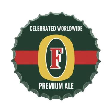 Imagem de Placa Redonda De Metal Vintage Com Tampa De Garrafa De Vinho Ou Cervej