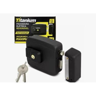 Imagem de Fechadura Elétrica Sobrepor C/ Chaves Segurança Titanium Platina