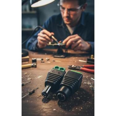 Imagem de Kit 10 Conectores P4 Macho/Fêmea Câmera Segurança Fita LED - Congratul