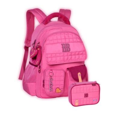 Imagem de Kit Rebecca Bonbon Mochila Matelassê e Estojo Box Escolar, Rosa
