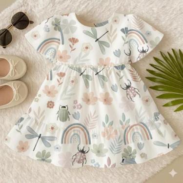 Imagem de Vestido Infantil Menina com Cinto de Pérola Festa de Luxo Moda Princes