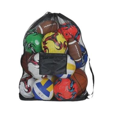 Imagem de Mochila De Malha Extra Grande Para Bola De Futebol Com Cordão E Bolso 