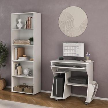 Imagem de Conjunto de Escritório 2 Peças 1 Escrivaninha e 1 Estante com 5 Pratel