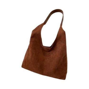 Imagem de Bolsa De Ombro Feminina De Grande Capacidade Em Suede, Vintage, Outono