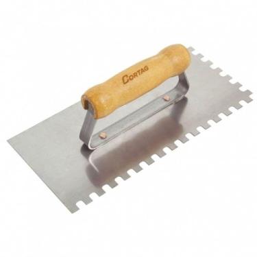 Imagem de Desempenadeira De Aço Dentada 12x25,6cm 8x8mm - 60700 - Cortag Dentada