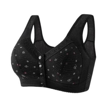 Imagem de Sutiã De Algodão Sem Costura E Sem Fio plus Size Com Fechamento Fronta