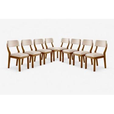Imagem de Kit 8 Cadeiras Mesa de Jantar Estofada Sparta - Domus Móveis