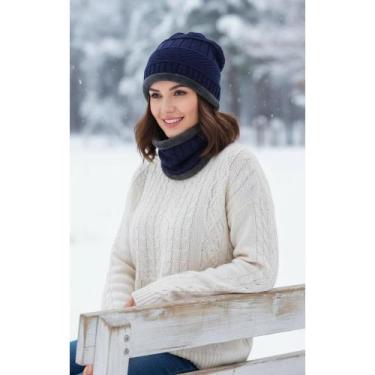 Imagem de Gorro e Gola Lã Pelúcia Quente Inverno: Aqueça-se! - Congratulations S