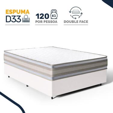 Imagem de Cama Box com Colchão de Espuma D33 Double Face Territory Hellen Casal 138cm