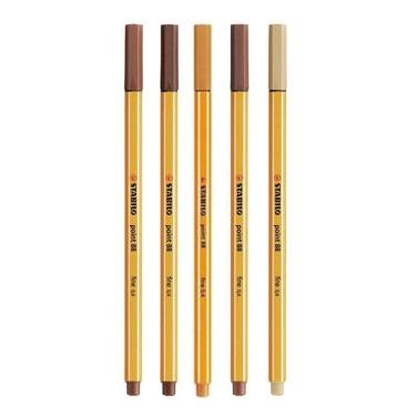 Imagem de Caneta Fineliner 0.4mm Point 88 5 Tons de Marrom - Stabilo