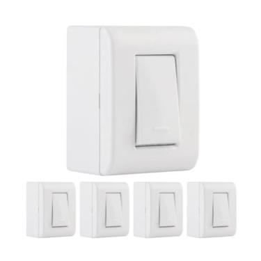 Imagem de Kit 5 Caixa De Sobrepor Com 1 Interruptor Simples 10A Tramontina