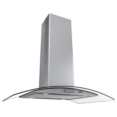 Imagem de Coifa Ilha 90cm Vidro Curvo Fogatti Inox 110V, 110V
