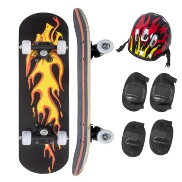 Imagem de Skate Infantil 60cm Completo Até 40kg Iniciante Várias Estampas (DRAGÃO LARANJA)