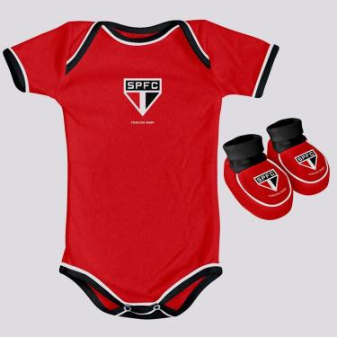 Imagem de Kit Body São Paulo Infantil Vermelho-Masculino