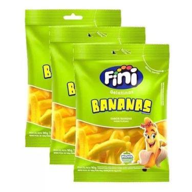 Imagem de Kit 3 Bala de Gelatina Fini Bananas 80g