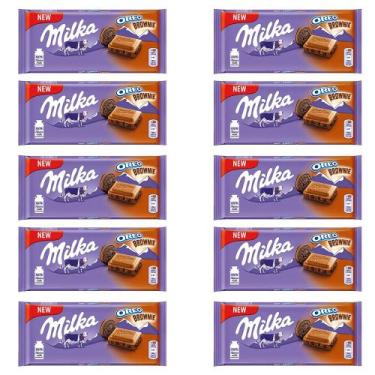 Imagem de Chocolate Milka Oreo Brownie Barra Kit com 10 Unid de 100g