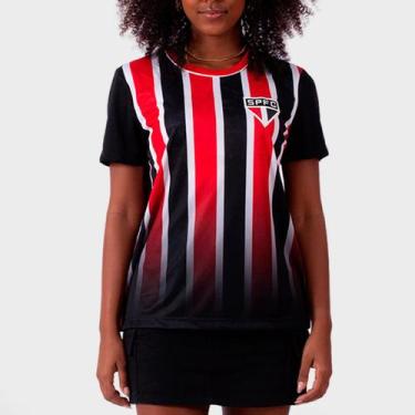 Imagem de Camisa São Paulo Feminina Romper Oficial Licenciada - Braziline, Preto