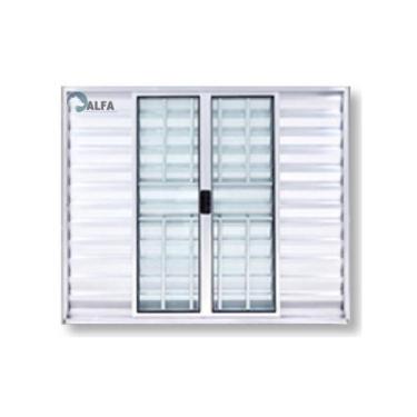 Imagem de Veneziana 100x120 com grade branca - Linha 14 - Alfa esquadrias