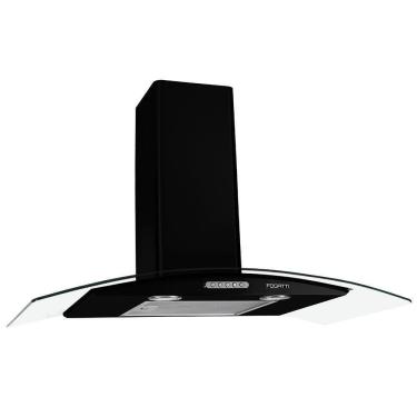 Imagem de Coifa De Parede 90cm Vidro Curvo Duto Slim Fogatti Black 220V