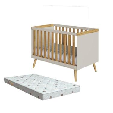 Imagem de Kit Berço Sky Off White/Amêndoa + Colchão Orthoflex Infantil - PEROBA