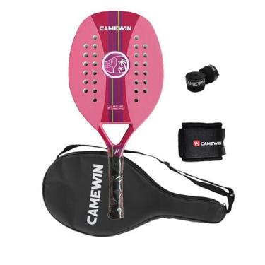 Imagem de Raquete de tênis de padel CAMEWIN em fibra de carbono 18k 360g + 10g