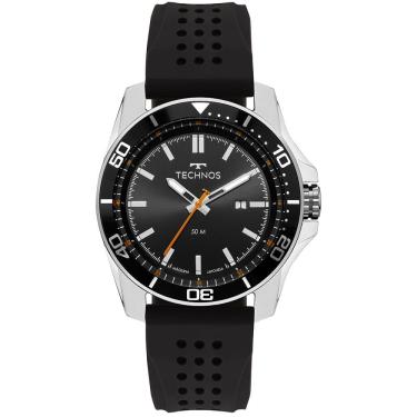 Imagem de Relógio Masculino Racer Premium 2117LFW-1P Analógico com Pulseira de Silicone Prata e Preto Technos