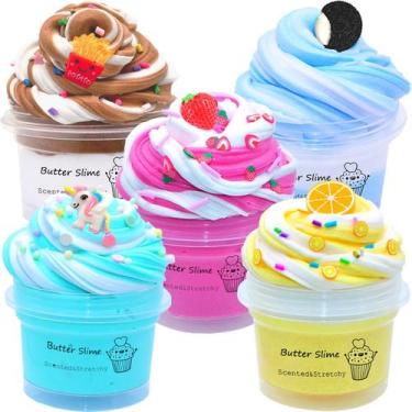 Imagem de Kit de 5 Slimes Butter knmirtb Macios e Não Pegajosos