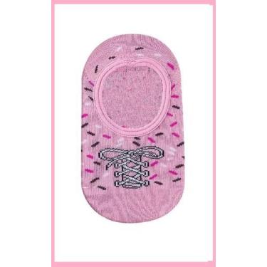 Imagem de Meia Sapatilha Infantil Antiderrapante - Laço rosa - Duck Meias, Rosa,