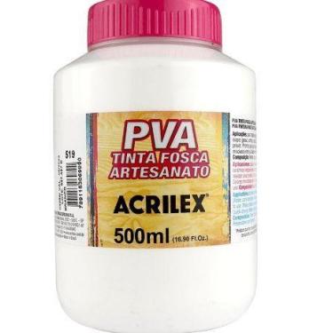 Imagem de Tinta P.V.A P/Artesanato Branco 519 500ml Acrilex Tinta P.V.A P/Artesa