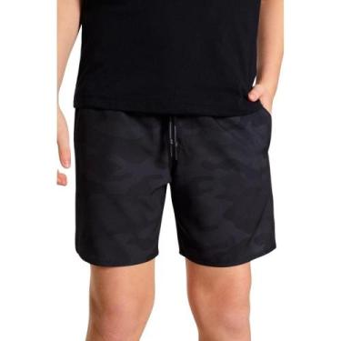 Imagem de Short Praia Mini Estampa Camuflado Fla Reserva Sprint Mini, 02, Preto