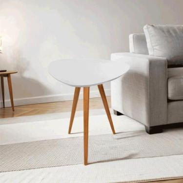 Imagem de Mesa Lateral Pe Palito Orgânico Libano 50x60 Branco - Casa Uai
