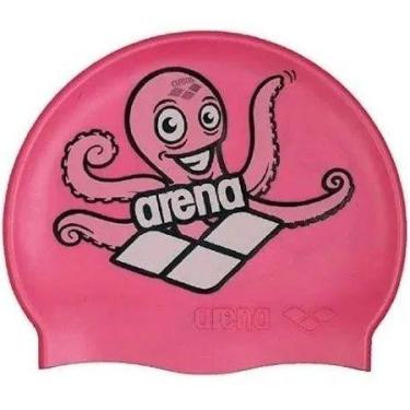 Imagem de Touca Natação Crianças Piscina Silicone Multi Jr Arena Kids Polvo Rosa
