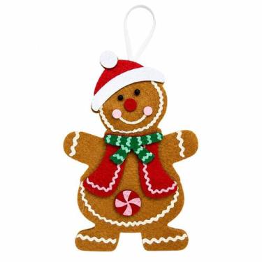 Imagem de Enfeite De Natal Pendente Biscoito De Gengibre 18cm Decoração Árvore -