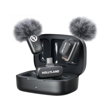 Imagem de Hollyland LARK A1 Duo – Microfone Sem Fio Mini para iPhone 15/16 e Android (2TX + USB-C RX + Case de Carregamento), Microfone Magnético para YouTube, TikTok, Podcast e Entrevistas (Preto)