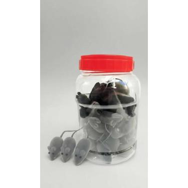Imagem de 50 Ratinhos com Apito para Gatos - Cinza Escuro - Congratulations Stor