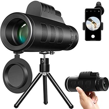Imagem de Telescópio monocular com zoom à prova d'água 12X50 HD adulto e infantil, com tripé de smartphone para caminhada, viagem, concerto, observação de pássaros