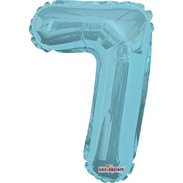 Imagem de Balão Metalizado Minishape Numero 7 Azul Claro Pack Regina Azul Claro