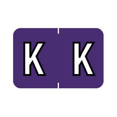 Imagem de Tabbies Barkley ABKM Compatível com etiquetas Alpha série 91620, roxo "K", 3" A x 3,5" L Tamanho da etiqueta, Sistema de código de cor de arquivamento, 500 etiquetas por rolo (91631)