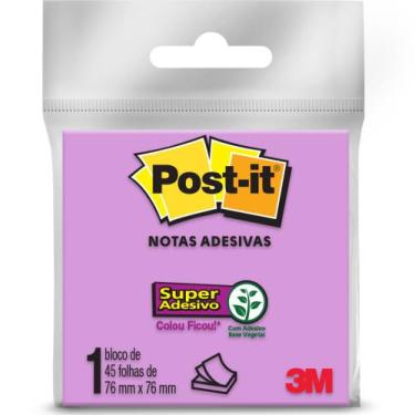 Imagem de Bloco De Notas Super Adesivas Post-It Roxo 76X76mm 45 Folhas - 3M