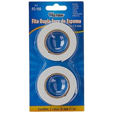 Imagem de Western FC-110 Fita Dupla Face, Branco, 1 m x 18 mm, 2 unidades