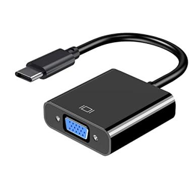 Imagem de Adaptador USB C para VGA para monitor, cabo conversor de vídeo Thunderbolt 3 com várias telas para MacBook Pro, iPad, Chromebook Surface e mais laptop tipo C, tablet e telefone Android