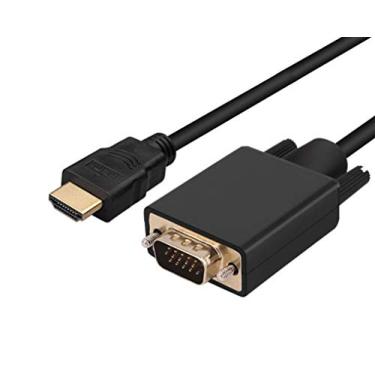 Imagem de Cabo HDMI para VGA Haokiang de 1,8 m, banhado a ouro 1080p HDMI macho para VGA macho conversor de áudio de vídeo cabo compatível com notebook, leitor de DVD, laptop, TV, projetor, monitor etc