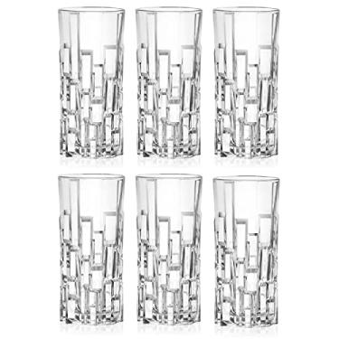 Imagem de Highball – Copo de vidro – Conjunto de 6 – Copos Hiball – Vidro de cristal – Design bonito – Copos de bebida – para água, suco, vinho, cerveja e coquetéis – 329 g – da Barski – Feito na Europa