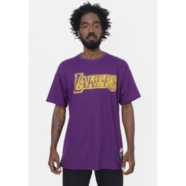 Imagem de Camiseta Nba Plus Size Blur Logo Los Angeles Lakers Roxa