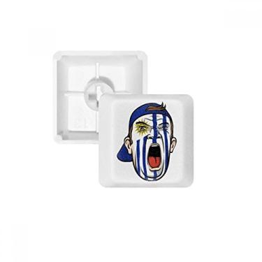 Imagem de Capa de cabeça de maquiagem facial com bandeira do Uraguai para teclado mecânico PBT kit de atualização para jogos