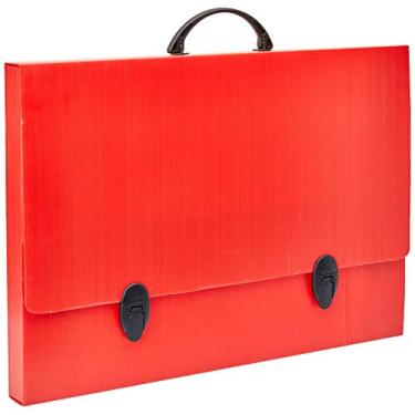 Imagem de Maleta Novaonda Com Alca A-3 Vermelha C/Fecho 3, 5cm - 01 Unidade Polibras, Vermelho