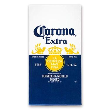 Imagem de Toalha de praia com logotipo Corona 76,2 x 152,4 cm 100% algodão com etiqueta de cerveja toalha de piscina, viagem, acampamento, lago (76,2 x 152,4 cm, azul)