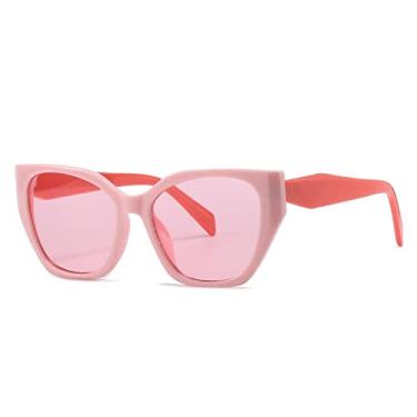 Imagem de armação de óculos de olho de gato de cor doce clara para mulheres óculos quadrados tons de óculos de sol femininos, 9, tamanho único