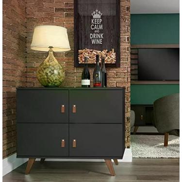 Imagem de Buffet 95cm 4 Portas Play Artemobili Preto/garapa